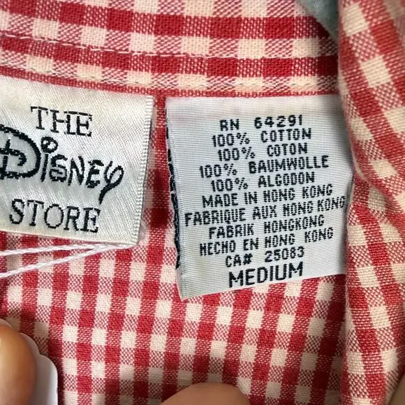 The Disney Store Winnie the Pooh short sleeve camp shirt gingham Medium - Picture 3 of 7